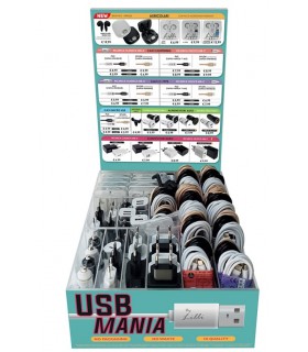 Expo Lilli USB MANIA 2025 54 Accessori Smartphone android/apple + omaggio 50 igienizzanti mani lilli da 100ml H39.5CMX24.5X26CM