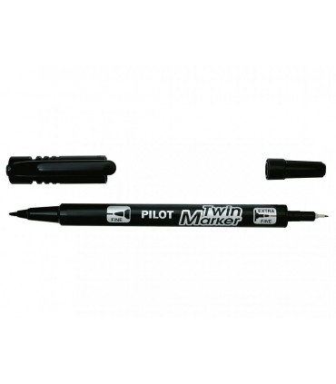 Pennarello Pilot Twin Marker doppia punta conf. da 10 pz. colore nero