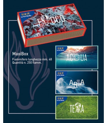Fiammiferi Maxi Box Le Tre Stelle Sirfa  conf. 10 pz.