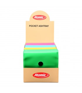 Posacenere ATOMIC DA TASCA IN PVC COLORI TENUI ASSORTITI EXPO DA 12 PZ