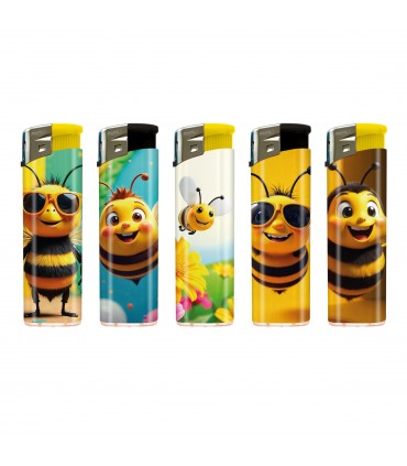 Accendino Elettronico ATOMIC BEES  conf. 50 pz. ASSORTITO CON 5 FANTASIE