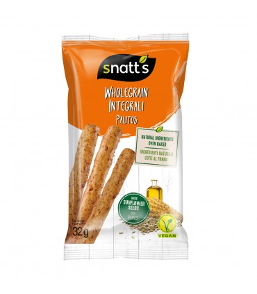 BASTONCINI INTEGRALI PALITOS SNATT'S CON SEMI DI GIRASOLE 32g EXPO DA 15 PZ.