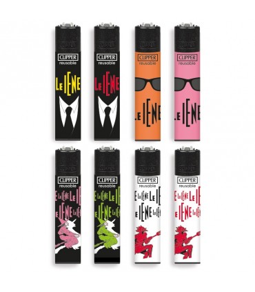 Accendino Clipper LARGE LE IENE MIX Expo Girevole da 192 PZ assortito con 16 grafiche