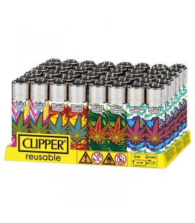 Accendino Clipper Large LEAFS EXPLOSION conf. 48 pz. assortiti con 4 grafiche