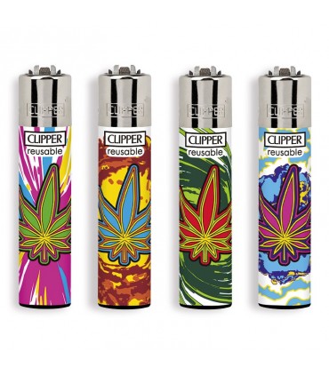 Accendino Clipper Large LEAFS EXPLOSION conf. 48 pz. assortiti con 4 grafiche