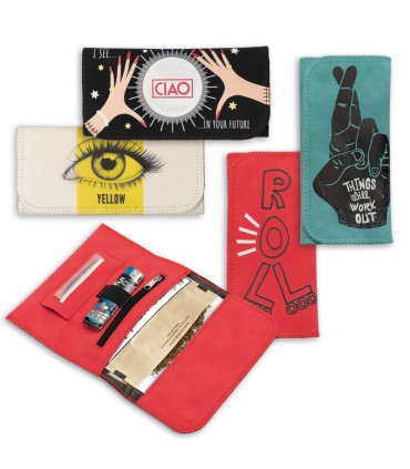 Bustina Porta Tabacco CIAO BOLD in ecopelle con stampe originali expo da 8 pz. ASSORTITI