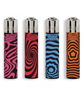 Accendino Clipper Large GROOVY ILUSION conf. 48 pz. assortiti con 4 grafiche