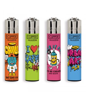 Accendino Clipper Large STREET CHILL conf. 48 pz. assortiti con 4 grafiche