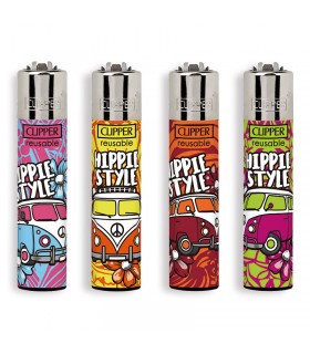 Accendino Clipper Large HIPPIE VAN conf. 48 pz. assortiti con 4 grafiche