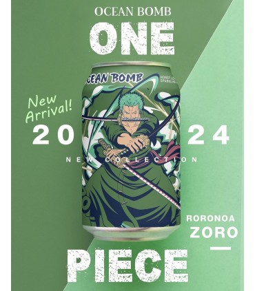 BEVANDA OCEAN BOMB ONE PIECE ZORO Bevanda al GUSTO MIELE E LIMONE LATTINA DA 330ML