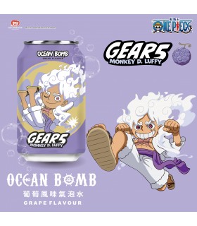 BEVANDA OCEAN BOMB GEARS MONKEY D. LUFFY SODA AL  GUSTO UVA LATTINA DA 330ML 1PZ
