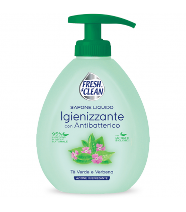 Fresh&Clean Sapone Liquido IGENIZZANTE ANTIBATTERICO AL THE' VERDE E VERBENA 300 ml