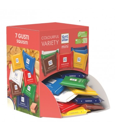 MINI RITTER SPORT COLOURFUL VARIETY 16.67GR EXPO A BOCCA DI LUPO DA 1.2KG (72 PZ.)