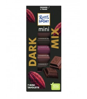 RITTER SPORT MINI TOWER DARK 7 MINI TAVOLETTE DA 16.67GR ASSORTITE IN 3 GUSTI