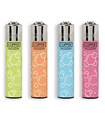 Accendino Clipper Large fancy bubbles conf. 48 pz. assortiti con 4 grafiche