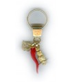 Corno Portafortuna Con Gufo e NUMERO 13 in Metallo Artigianale e Smaltato a Mano CONFEZIONATO IN ELEGANTE SCATOLA DA REGALO