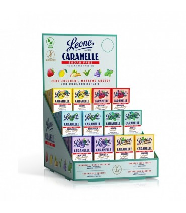 PASTIGLIE LEONE CON stevia IN SCATOLETTA DA 35g CONF. DA 36 PZ. gusti assortiti ALAL FRUTTA