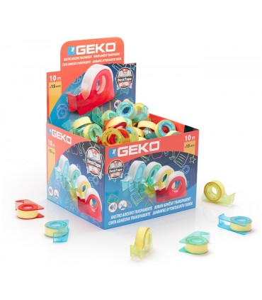 Nastro TRASPARENTE adesivo GEKO MM 15x10 M conf. da 100 pz.