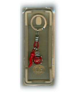 Corno Portafortuna in Metallo Artigianale e Smaltato a Mano Con coccinella CONFEZIONATO IN ELEGANTE SCATOLA DA REGALO