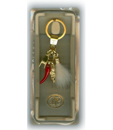 Corno Portafortuna in Metallo Artigianale Smaltato a Mano Con GOBBO MANO E P.TASSO CONFEZIONATO IN ELEGANTE SCATOLA DA REGALO