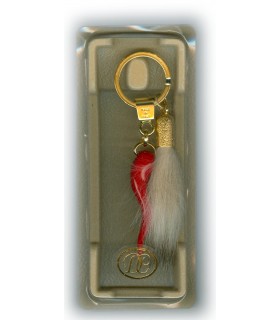 Corno Portafortuna in Metallo Artigianale e Smaltato a Mano CON PELO DI TASSO CONFEZIONATO IN ELEGANTE SCATOLA DA REGALO