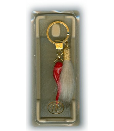 Corno Portafortuna in Metallo Artigianale e Smaltato a Mano CON PELO DI TASSO CONFEZIONATO IN ELEGANTE SCATOLA DA REGALO