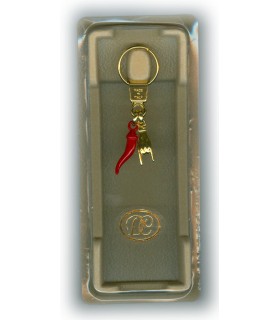 Corno Portafortuna in Metallo Artigianale e Smaltato a Mano CON PELO DI TASSO E MANO CONFEZIONATO IN ELEGANTE SCATOLA DA REGALO