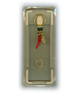 Corno Portafortuna in Metallo Artigianale e Smaltato a Mano CON GOBBO CONFEZIONATO IN ELEGANTE SCATOLA DA REGALO