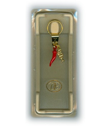 Corno Portafortuna in Metallo Artigianale e Smaltato a Mano CON GOBBO CONFEZIONATO IN ELEGANTE SCATOLA DA REGALO