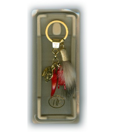 Corno Portafortuna in Metallo Artigianale Smaltato a Mano Con Pelo di Tasso NUM.13 CONFEZIONATO IN ELEGANTE SCATOLA DA REGALO