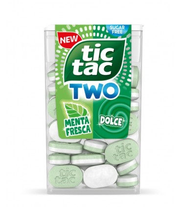 TIC TAC TWO ALLA MENTA FRESCA DOLCE SENZA ZUCCHERO ASTUCCIO CONF. 8 PZ.