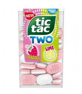 TIC TAC TWO ALLA FRAGOLA&LIME SENZA ZUCCHERO ASTUCCIO CONF. 8 PZ.