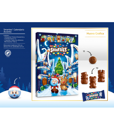 NESTLE SMARTIES CALENDARIO AVVENTO 2025 PER UN TOT. DI 24PZ CONF. DA 193GR  MIS.41X27CM