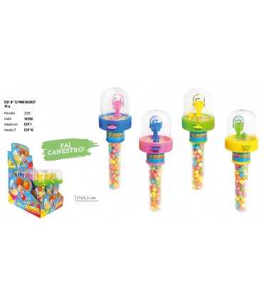 EXPO minis basket con caramelle colorate ASSORTITI IN 4 COLORAZIONI PZ.12 da10g