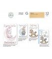 Biglietto CROMO BATTESIMO CON RILIEVO CONF. 12 PZ. ASSORTITI