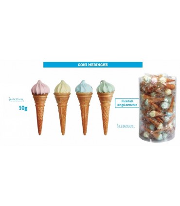 CONI GELATO MERINGA 10 GR. EXPO DA 60 PZ.