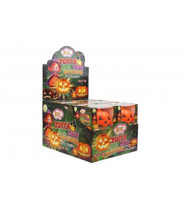 ZUCCA DI HALLOWEEN GIOCATTOLO CON LUCE ARANCIONE E CARAMELLE ALL'INTERNO AL GUSTO TUTTI FRUTTI Pz 12 x 3g