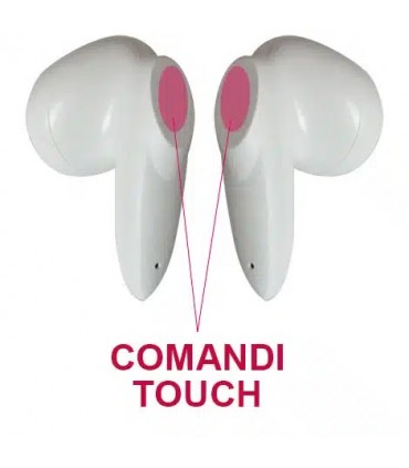 AURICOLARI LILLI EARPHONE BLUETOOTH TOUCH COLORE BIANCO CON BASE DI RICARICA