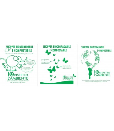 Shoppers Biodegradabili mIS. 27 x 50 cm cartone da 500 buste