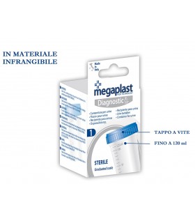 CONTENITORE PER ANALISI URINE MEGAPLAST STERILE TAPPO A VITE