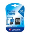 SCHEDA MICRO SDXC PREMIUM VERBATIM DA 64GB